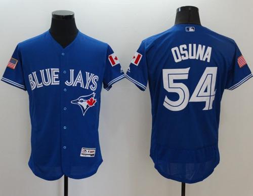 Blue Jays #54 Roberto Osuna Blue Fashion Stars & Stripes Flexbase Authentic Stitched MLB Jersey - Click Image to Close